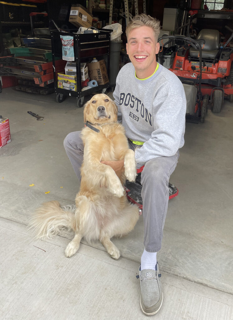 Austin Foe and his dog