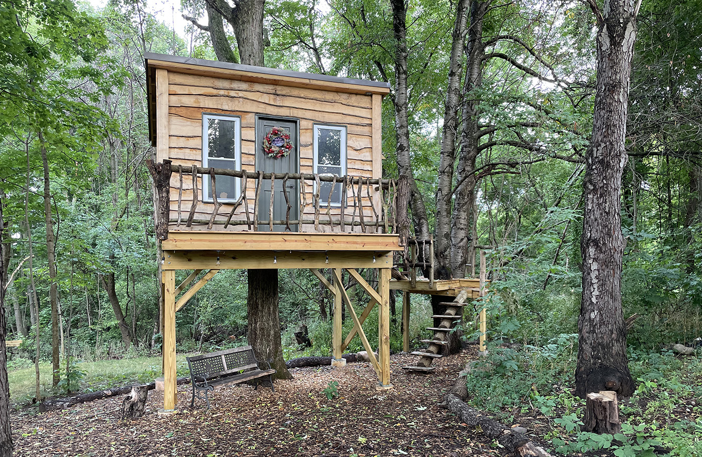 A new construction treehouse project in Victor, NY